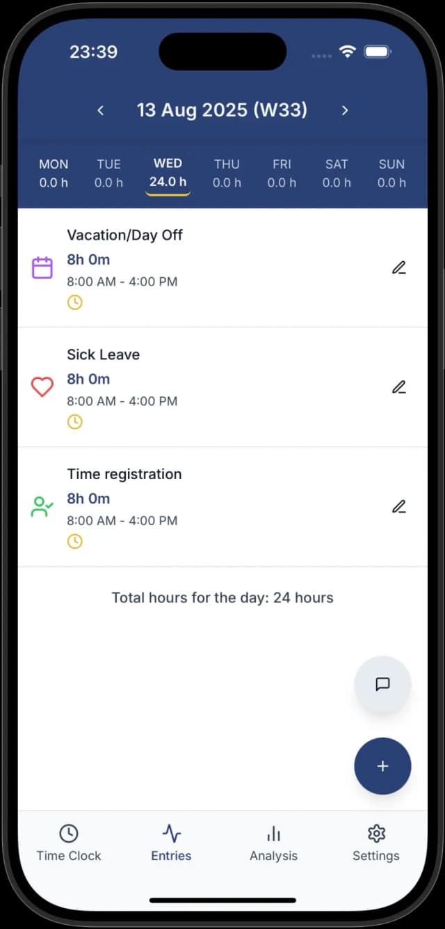 Schermata check-in